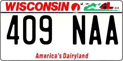 WI license plate 409NAA