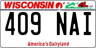 WI license plate 409NAI
