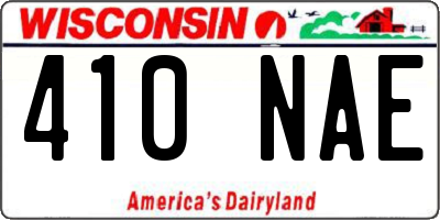 WI license plate 410NAE