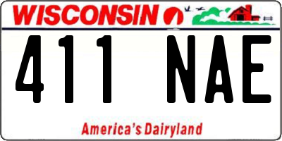 WI license plate 411NAE