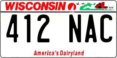 WI license plate 412NAC
