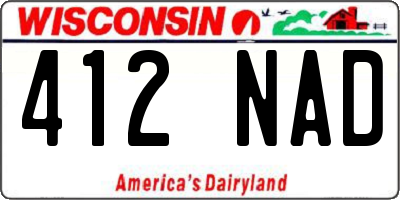 WI license plate 412NAD