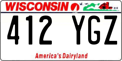 WI license plate 412YGZ