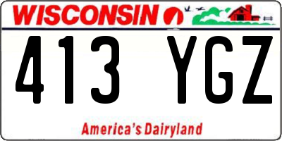 WI license plate 413YGZ