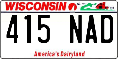 WI license plate 415NAD