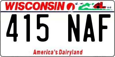 WI license plate 415NAF