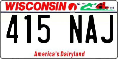WI license plate 415NAJ