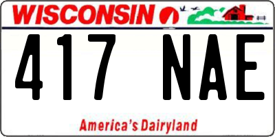 WI license plate 417NAE