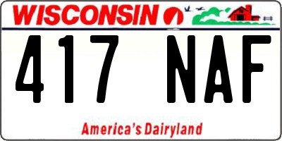 WI license plate 417NAF
