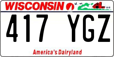 WI license plate 417YGZ