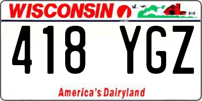 WI license plate 418YGZ