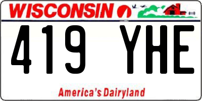WI license plate 419YHE