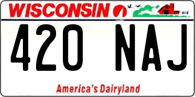 WI license plate 420NAJ