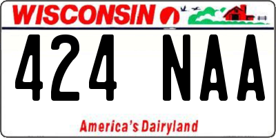 WI license plate 424NAA