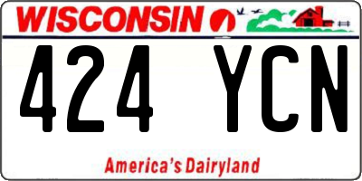WI license plate 424YCN