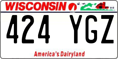 WI license plate 424YGZ