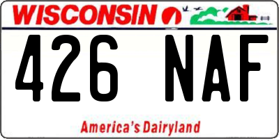 WI license plate 426NAF