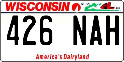 WI license plate 426NAH