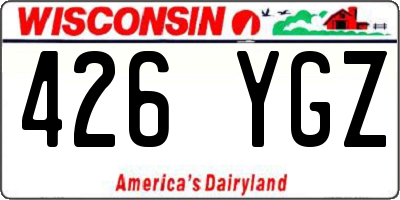 WI license plate 426YGZ