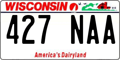 WI license plate 427NAA