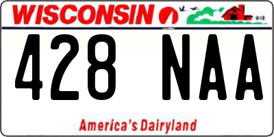 WI license plate 428NAA