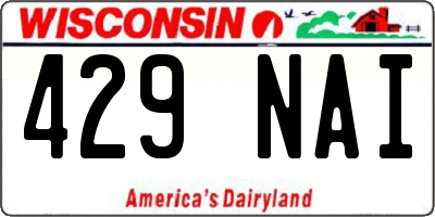 WI license plate 429NAI