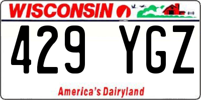 WI license plate 429YGZ