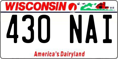 WI license plate 430NAI