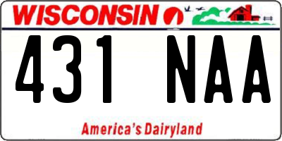 WI license plate 431NAA