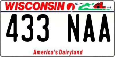 WI license plate 433NAA