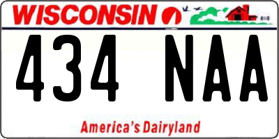 WI license plate 434NAA