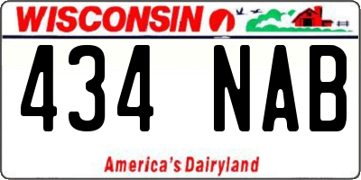 WI license plate 434NAB