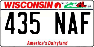 WI license plate 435NAF