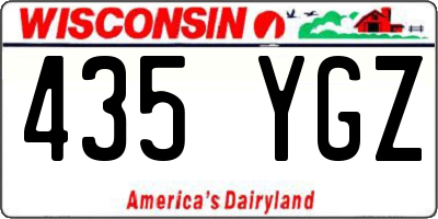 WI license plate 435YGZ