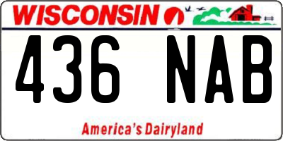 WI license plate 436NAB