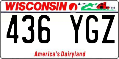 WI license plate 436YGZ