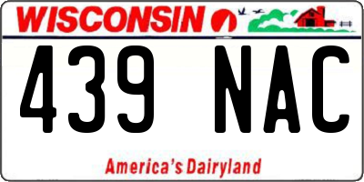 WI license plate 439NAC