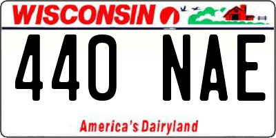 WI license plate 440NAE