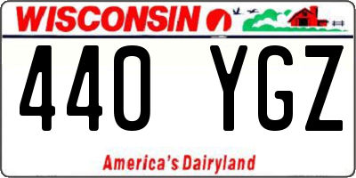 WI license plate 440YGZ