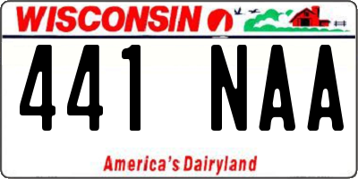 WI license plate 441NAA