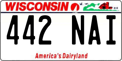WI license plate 442NAI