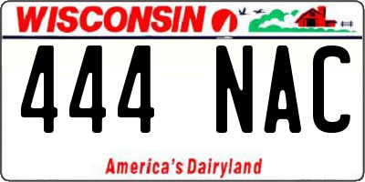 WI license plate 444NAC