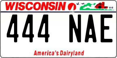 WI license plate 444NAE