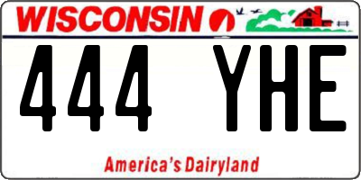 WI license plate 444YHE