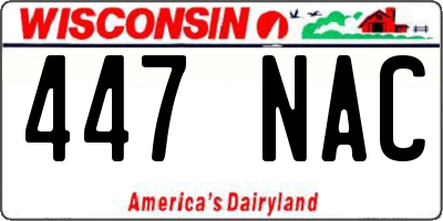WI license plate 447NAC