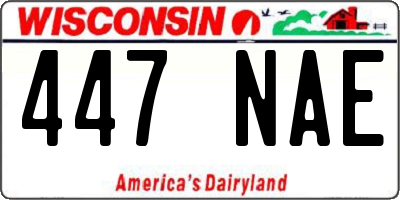 WI license plate 447NAE