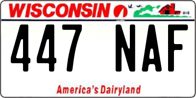 WI license plate 447NAF