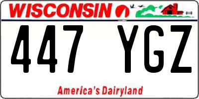 WI license plate 447YGZ