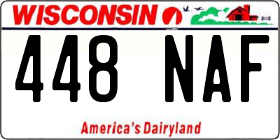 WI license plate 448NAF