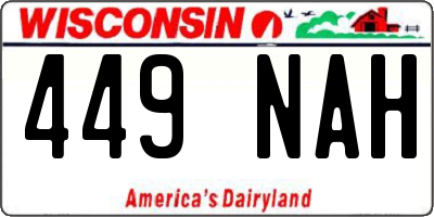 WI license plate 449NAH